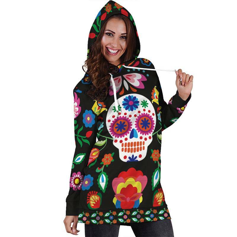 ladies skull hoodie
